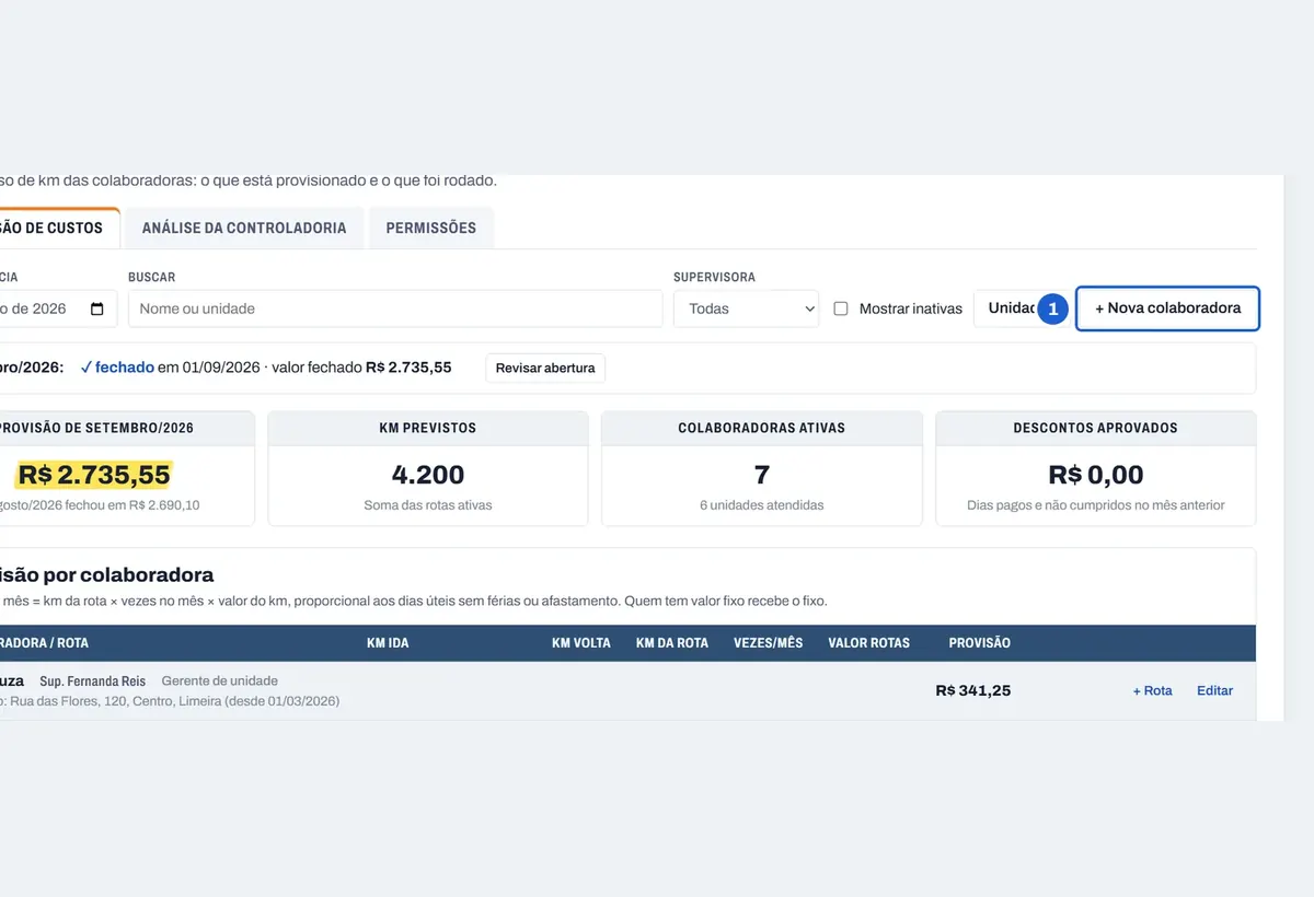 Animação: Cadastrar nutricionista (gerente de unidade)
